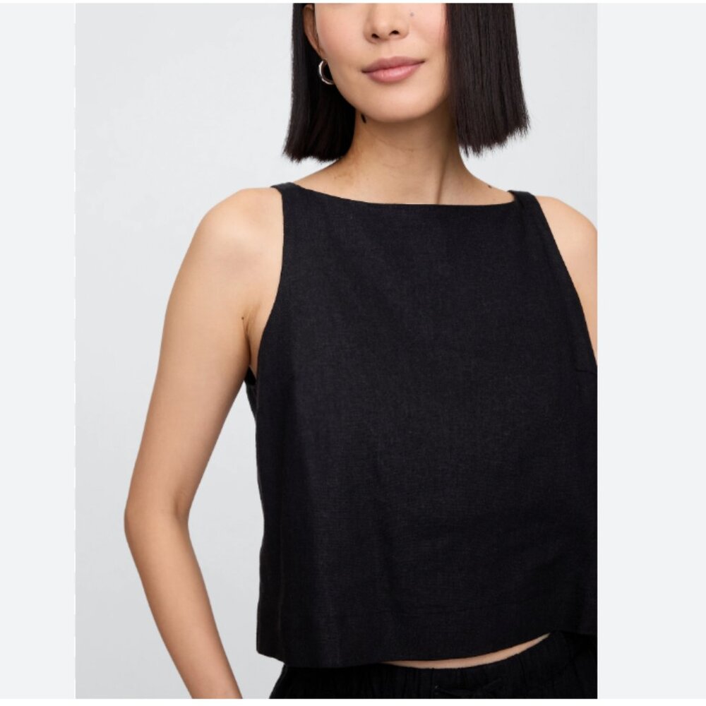 Gap Linen-Blend Crop Shell Tank Top M
